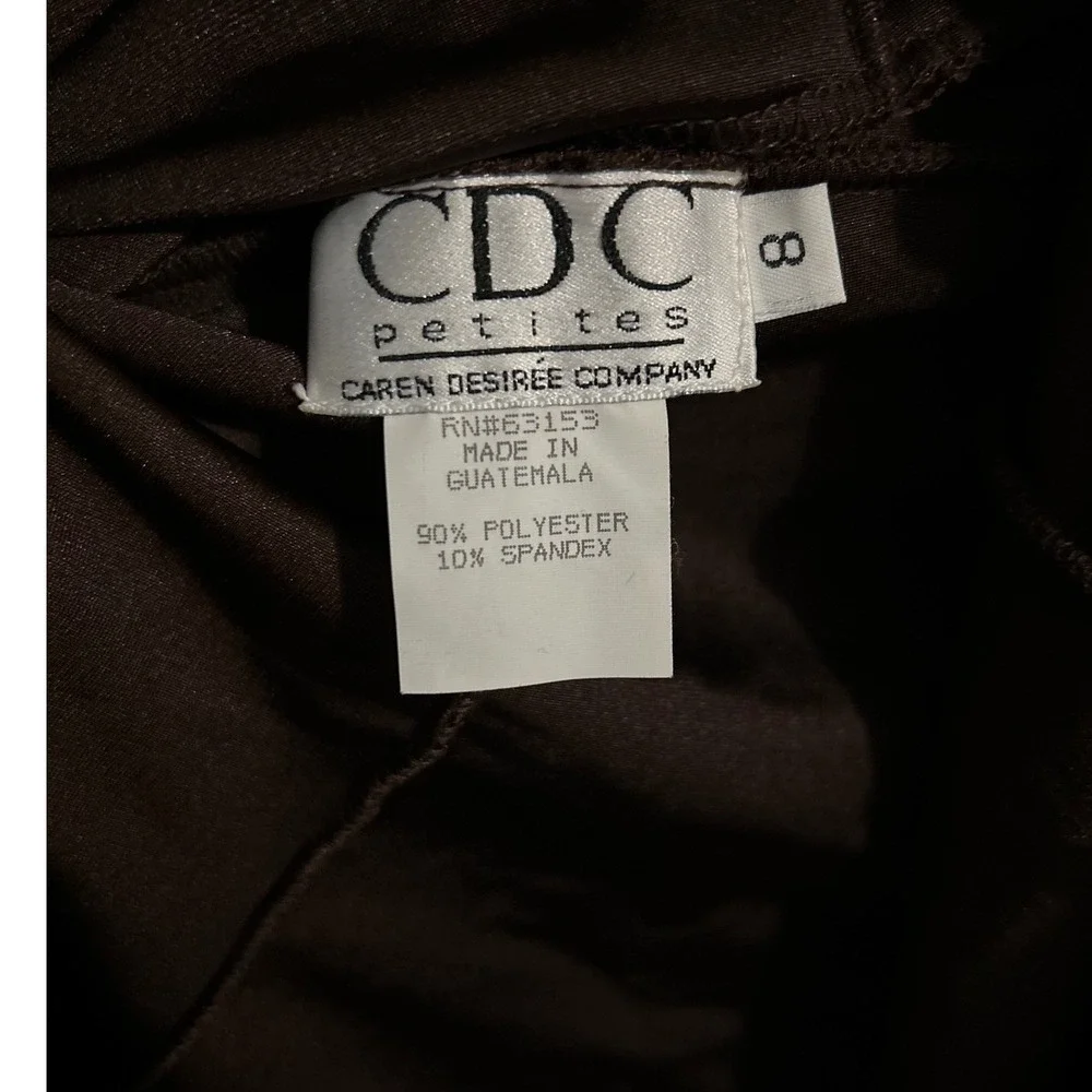 CDC‎ Petites Caren Desiree Company Soft Brown Velour Animal Print Dress Size 8 - Picture 3 of 4